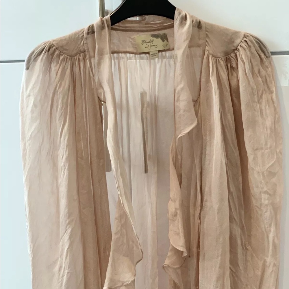 Elizabeth & James Dusty Rose Tie Blouse